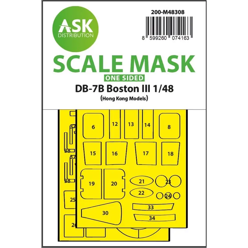 Art Scale M48308 1/48 Db-7B Boston Iii One-Sided Express Fit Mask For Hk Models 1