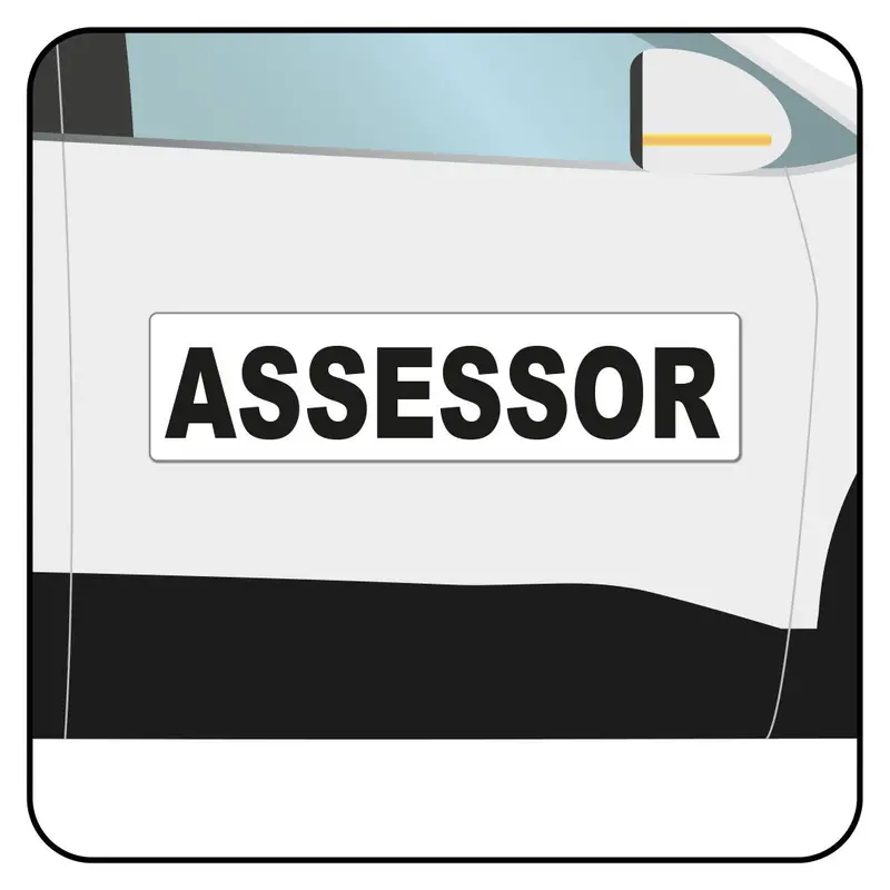 Assessor Vehicle Magnet Or Decal + Reflective Options | 24"X6" 1