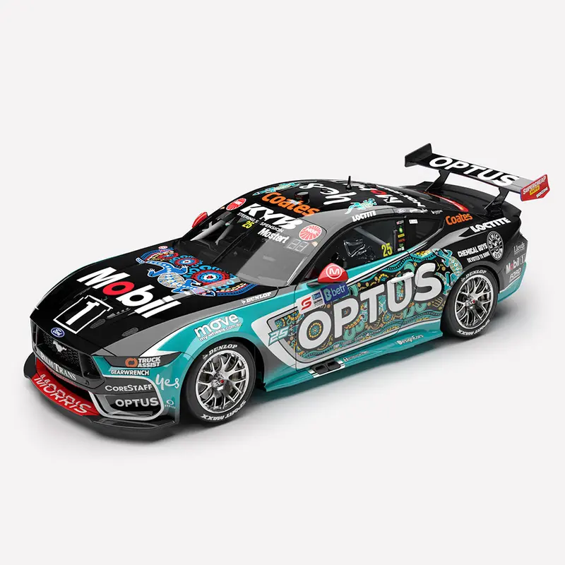 Authentic Collectables Acd18f25v 1/18 Mobil 1 Optus Racing No.25 Ford Mustang Gt 2025 Betr Darwin Triple Crown Indigenous Round 1