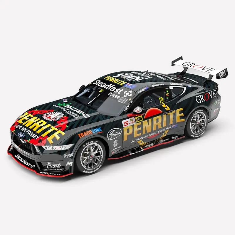 Authentic Collectables Acd43f25m 1/43 Penrite Racing Anzac Appeal No.19 Ford Mustang Gt 2025 Itm Taup Super 440 Jason Richards Trophy Winner 1