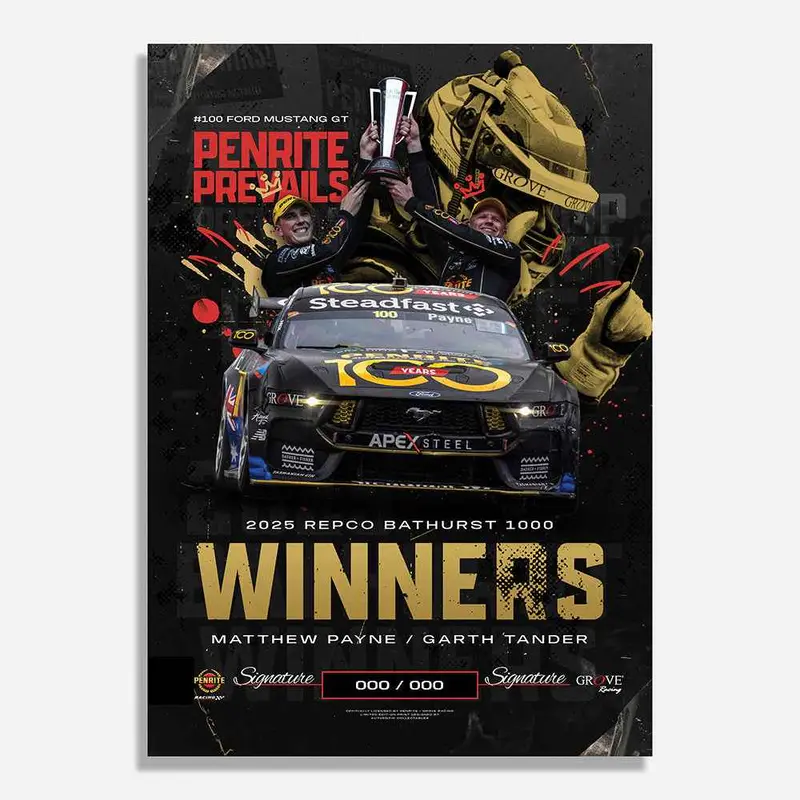 Authentic Collectables Acp075 Penrite Racing 2025 Repco Bathurst 1000 Winners Signed Limited Edition Print 1