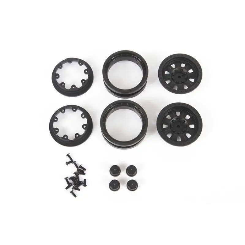 Axial Axi43004 1.9 3 Piece Raceline Monster Beadlock Wheels Black 2Pcs 1