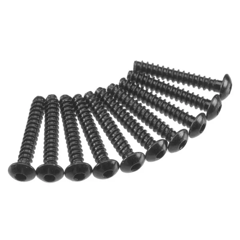 Axial Axic0124 Hex Tap Button Head Screw M3x18mm Black (10) Axa438 1