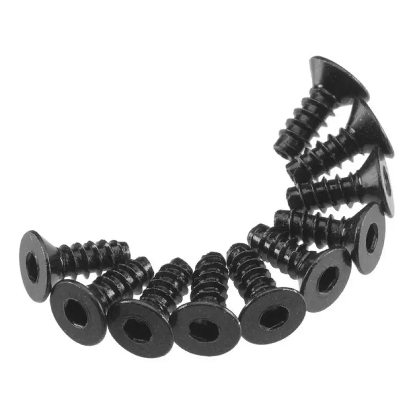 Axial Axic0127 Hex Socket Tap Flat Head Screw M3x8mm Black (10) Axa464 1