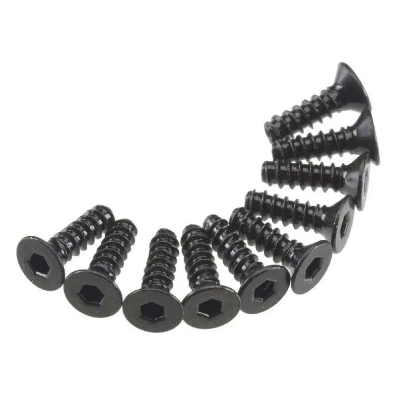 Axial Axic0128 Hex Socket Tap Flat Head Screw M3x10mm Black (10) Axa465 1