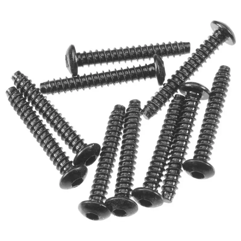 Axial Axic0439 Hex Socket Tapping Button Head Screw M3x20mm Black (10) Axa0439 1