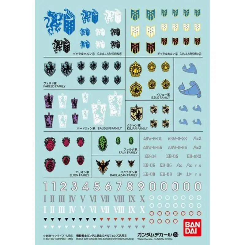 Bandai 5061168 104 Iron-Blooded Orphans Multiuse Gundam Decal 1