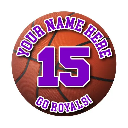 Basketball Sticker Or Magnet | With Custom Team And Player Info 11