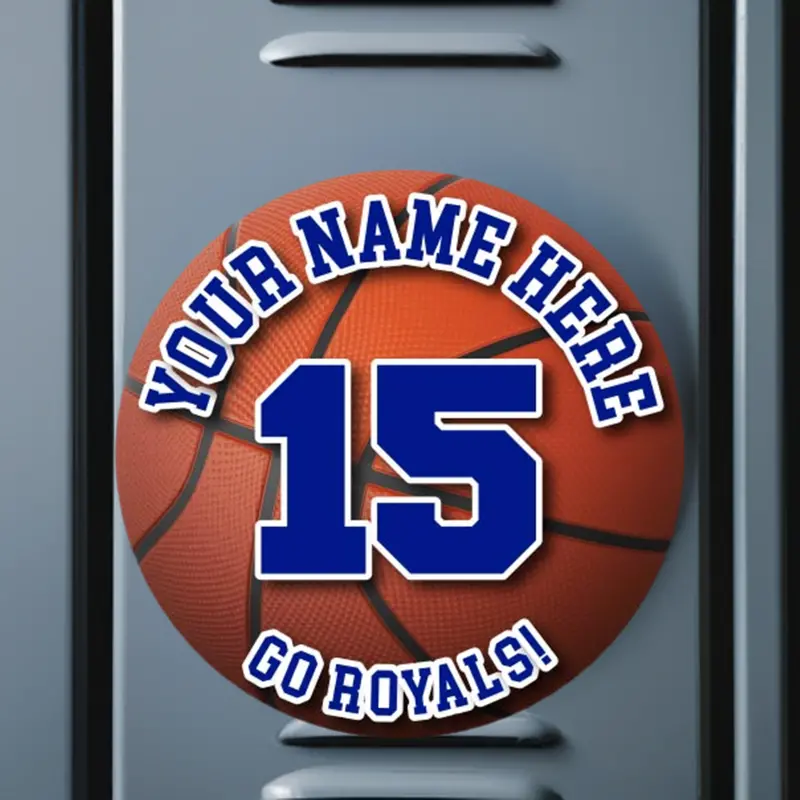 Basketball Sticker Or Magnet | With Custom Team And Player Info 2