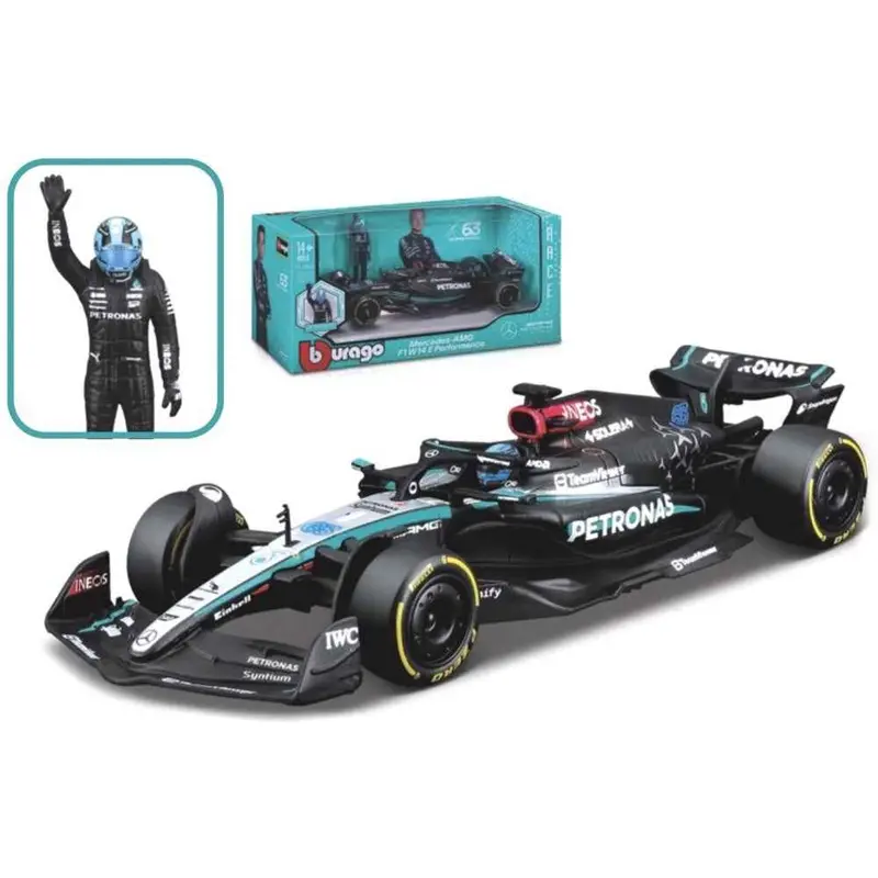 Bburago 28069R 1/24 Mercedes W15 2024 No.63 George Rusell With Figure 1