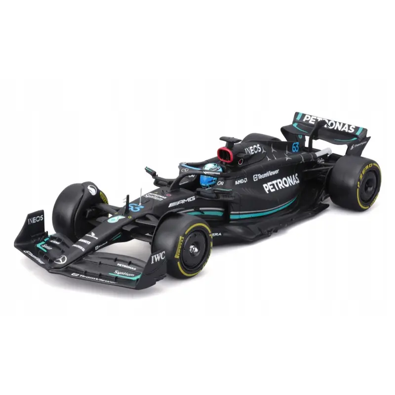 Bburago 28503R 1/24 2023 Racing Model Kit F-1 Mercedes-Amg W14 No.63 Russell With Helmet 1