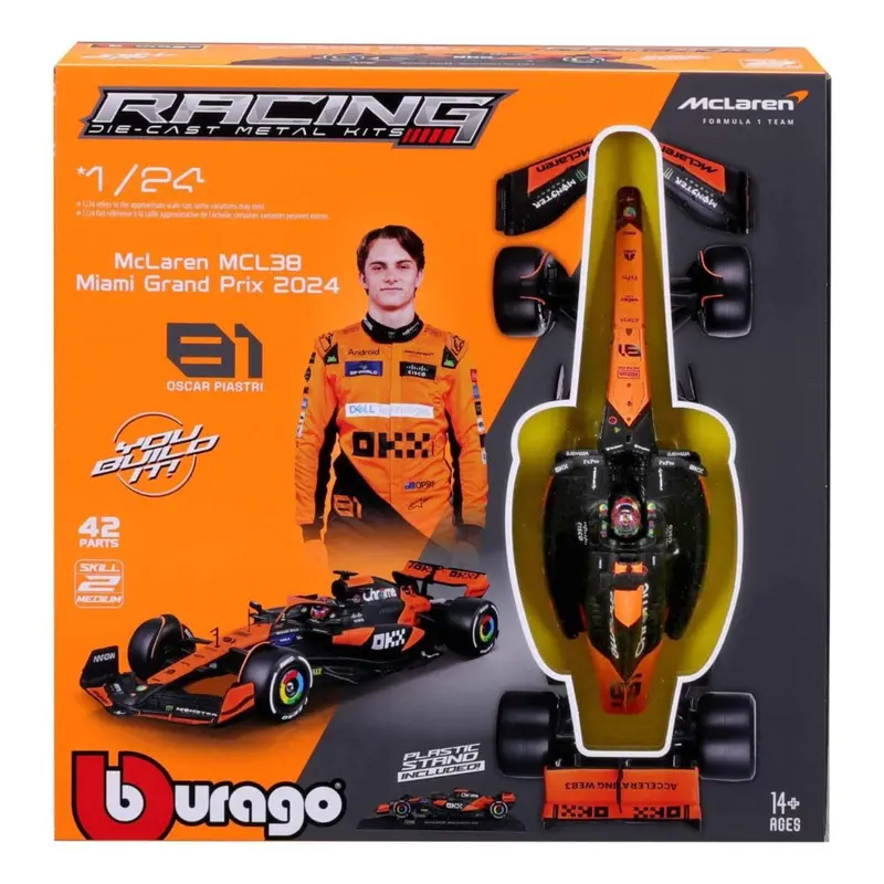 Bburago 28505P 1/24 2024 Race Model Kit F-1 Mclaren Mcl38 No.81 Piastri With Helmet 2