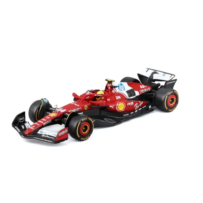 Bburago 36852H 1/43 Ferrari Sf-25 No.44 Lewis Hamilton With Helmet And Showcase 1