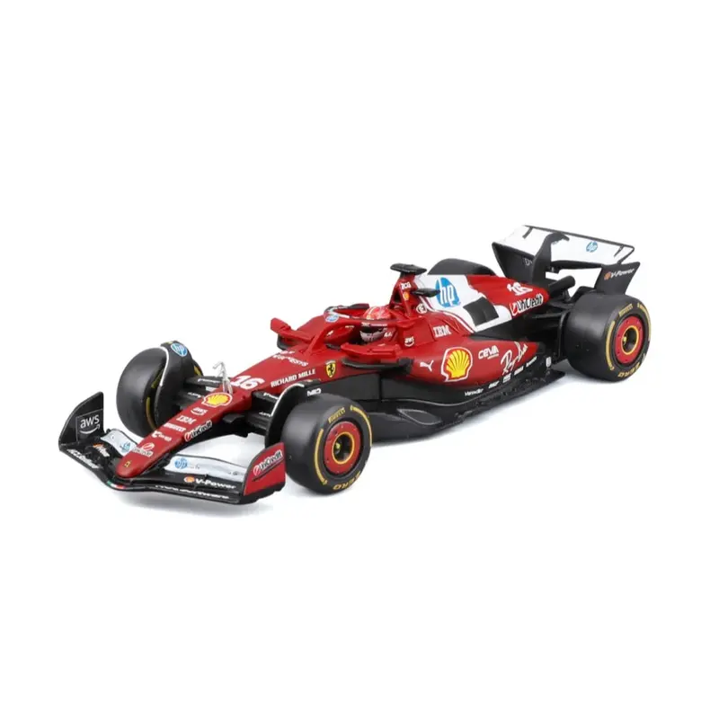 Bburago 36852L 1/43 Ferrari Sf-25 No.16 Charles Leclerc With Helmet And Showcase 1