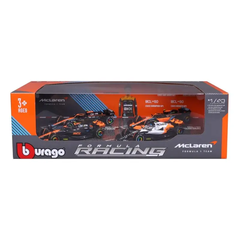 Bburago 38096 1/43 Mclaren No.4 Norris 4 Piece Gift Pack 1