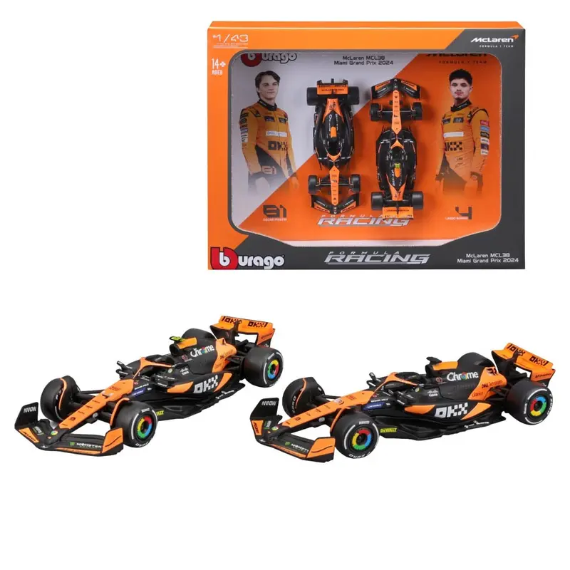 Bburago 38109 1/43 2024 Mclaren Mcl38 2 Piece Gift Pack 1