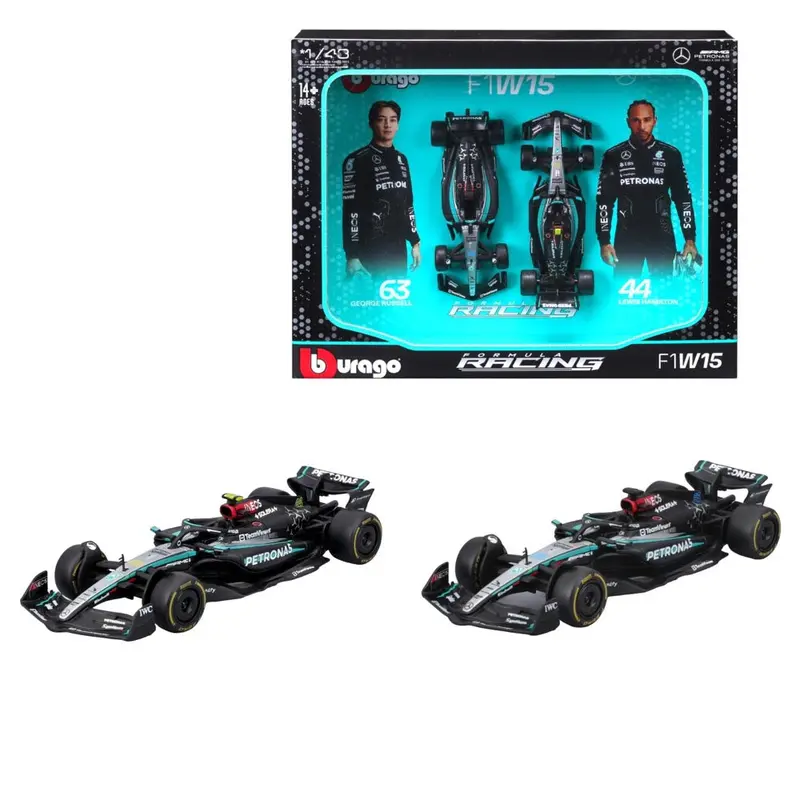 Bburago 38115 1/43 2024 Mercedes Amg W15 2 Piece Gift Pack 1