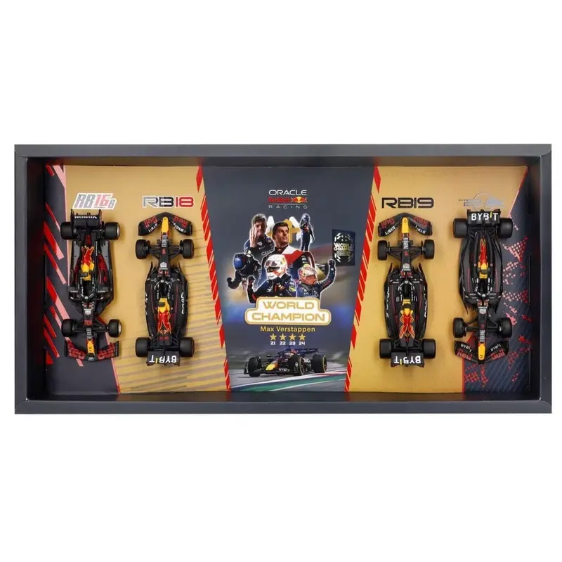 Bburago 38213 1/43 Verstappen No.1 Four World Championships 2021, 22, 23, 24 4 Piece Gift Pack 1