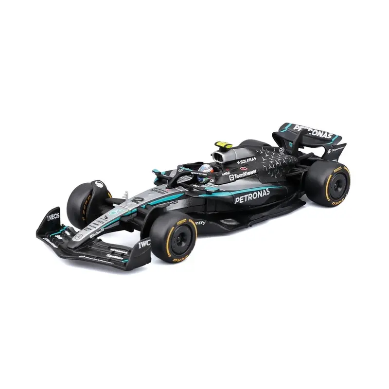 Bburago 38238A 1/43 Mercedes W16 No.12 Andrea Kimi Antonelli With Helmet And Showcase 1