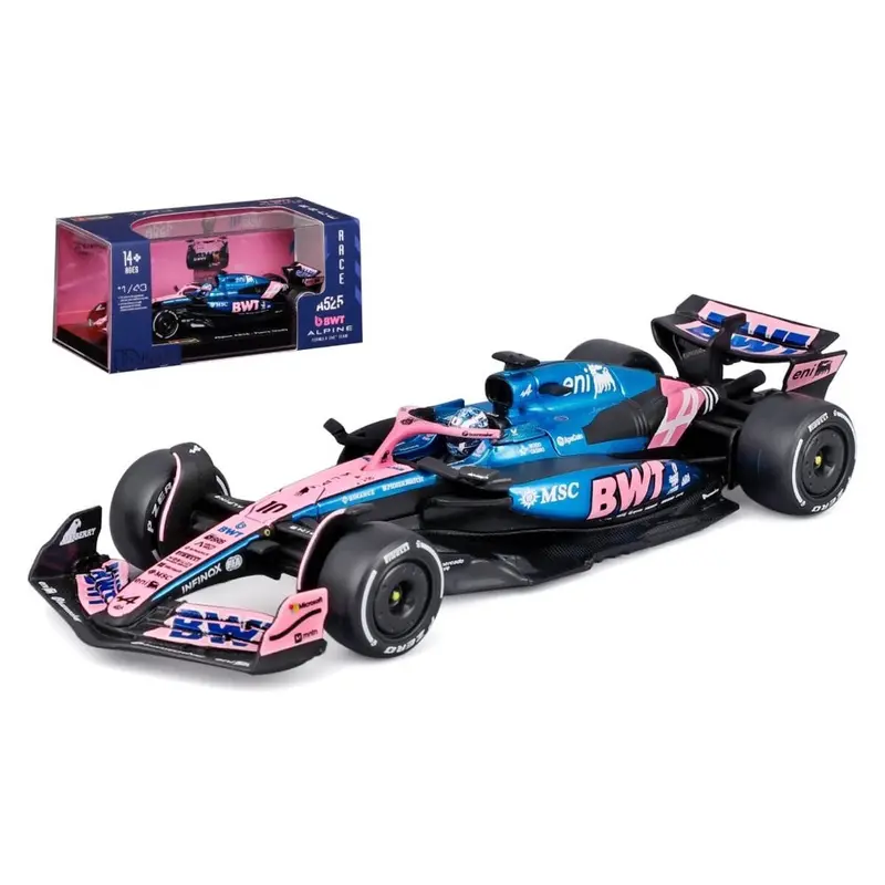 Bburago 38258G 1/43 Bwt Alpine A525 No.10 Pierre Gasley With Helmet And Showcase 1