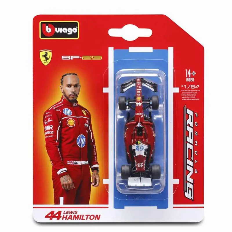 Bburago 56801H 1/64 Ferrari F1 No.44 Lewis Hamilton 2025 Season Car 1