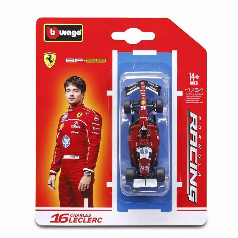 Bburago 56801L 1/64 Ferrari F1 No.16 Charles Leclerc 2025 Season Car 1