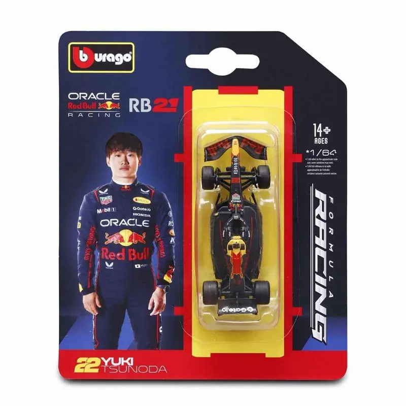 Bburago 58003T 1/64 Race Red Bull Rb21 No.22 Yuki Tsunoda 2025 Season Car 1