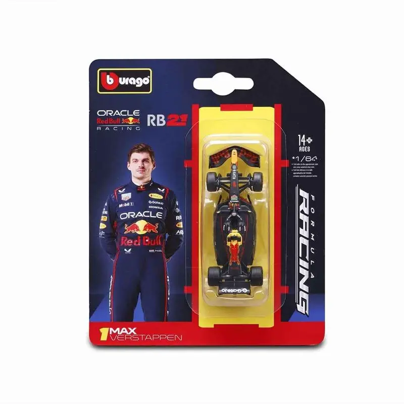 Bburago 58003V 1/64 Race Red Bull Rb21 No.1 Max Verstappen 2025 Season Car 1