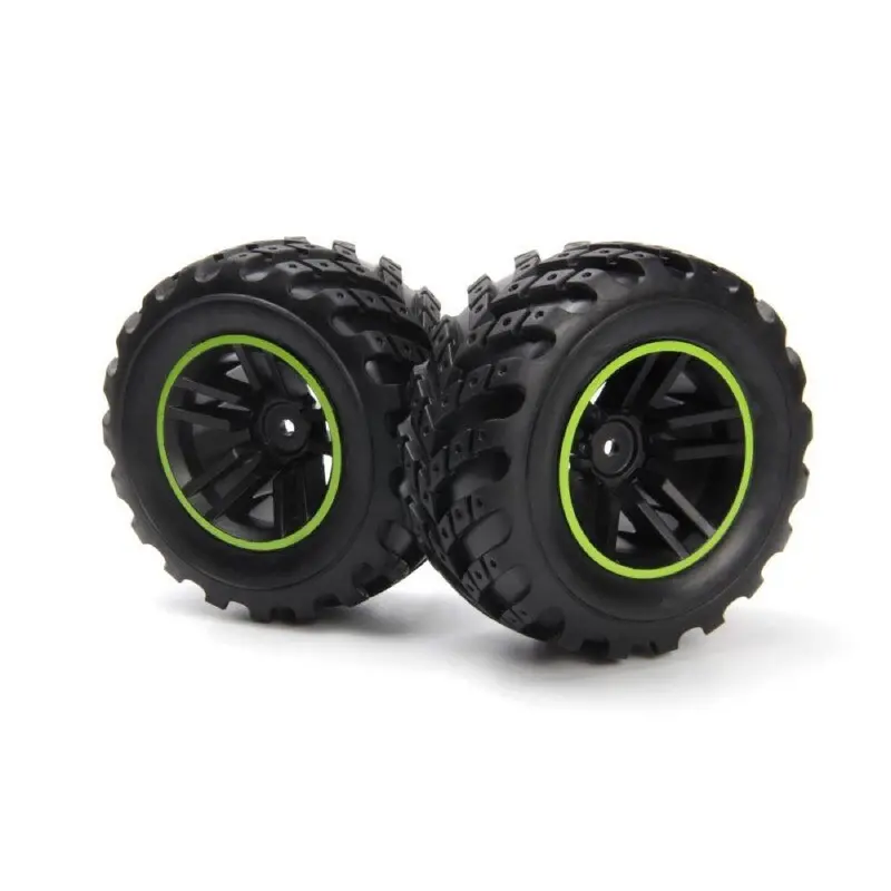 Blackzon Bz540324 Spryte Wheels/Tires Assembled (Black/Green) 1