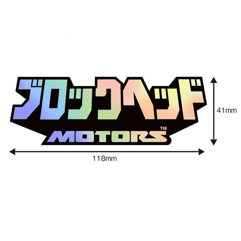 Blockhead Motors Block Head Kana Logo Sticker Hologram 1