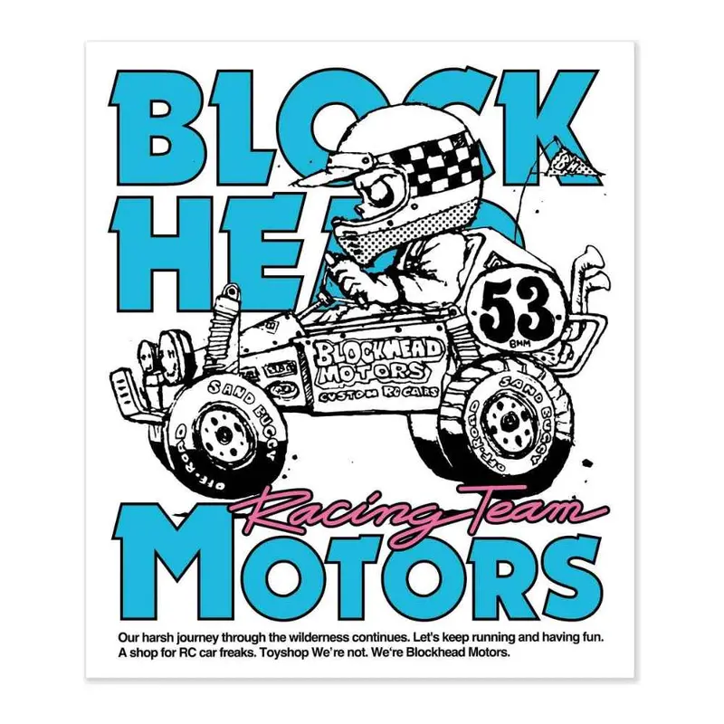 Blockhead Motors Comical Buggy Sticker 1