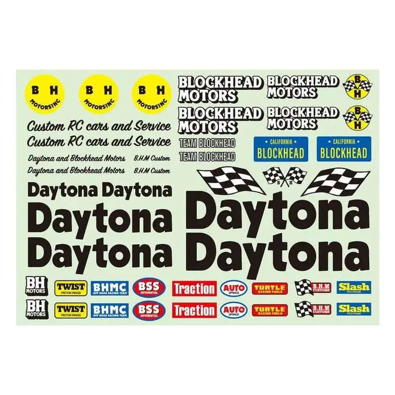 Blockhead Motors Daytona X Blockhead Motors Collaboration Decal Sheet 1