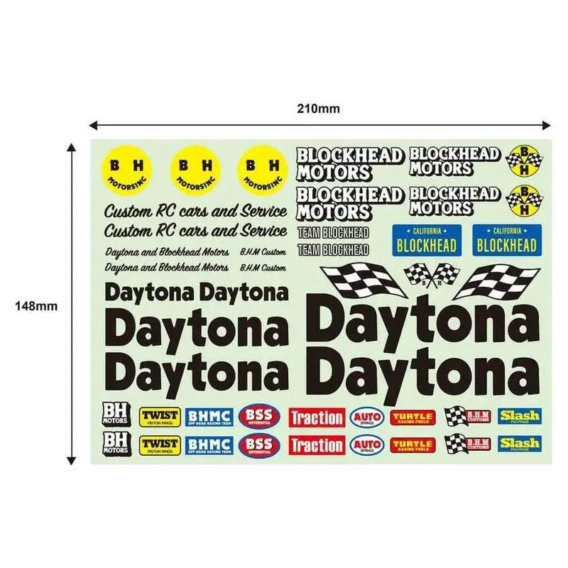 Blockhead Motors Daytona X Blockhead Motors Collaboration Decal Sheet 2