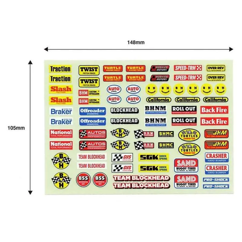 Blockhead Motors Mini Sponsor Decal Set 1