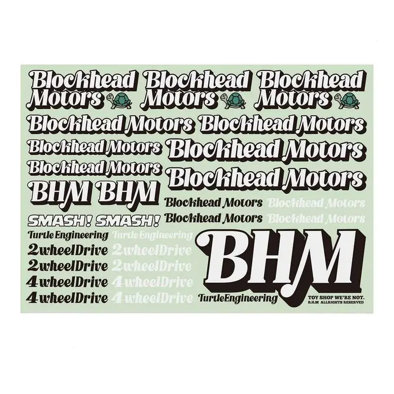 Blockhead Motors Script Logo Decals 1