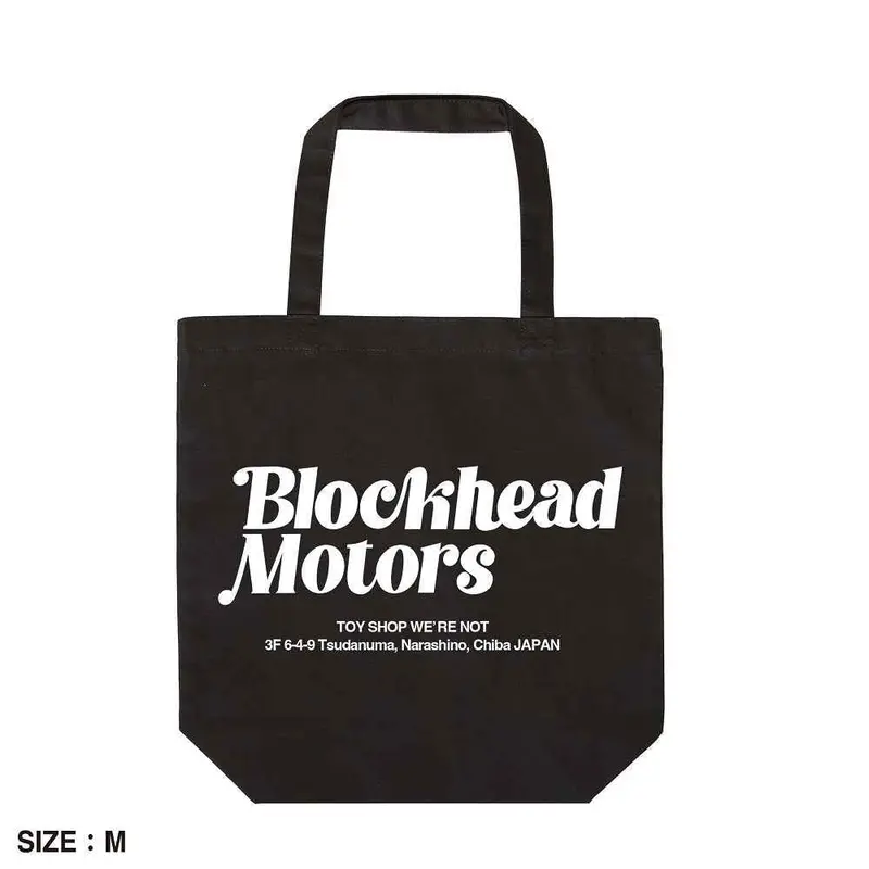 Blockhead Motors Script Logo Tote Bag Black M 1