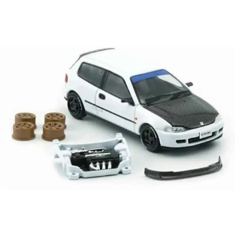 Bm Creation 64B0484 1/64 Honda Eg6-White Carbon Bonnet (Rhd) 1
