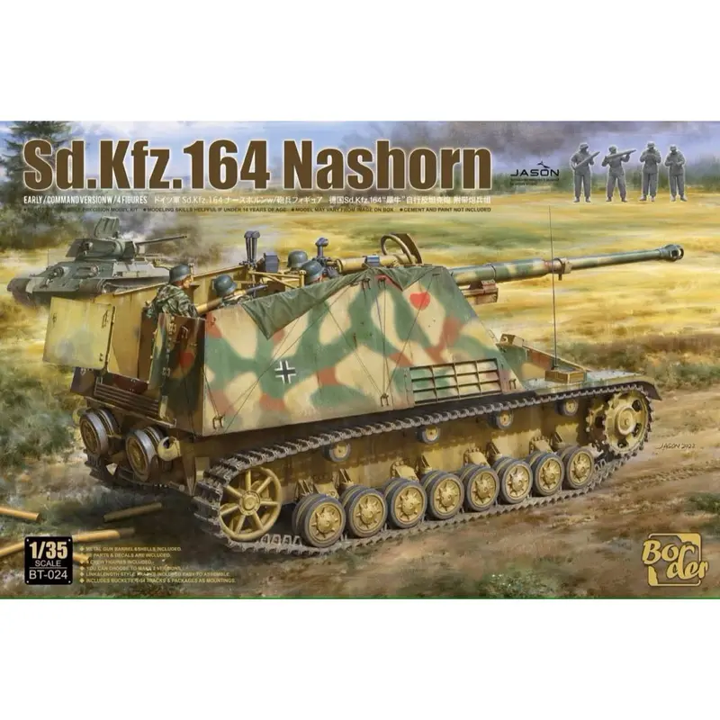 Border Model Bt024 1/35 Sd.Kfz. 164 Nashorn Early/Command W/4 Figures 1