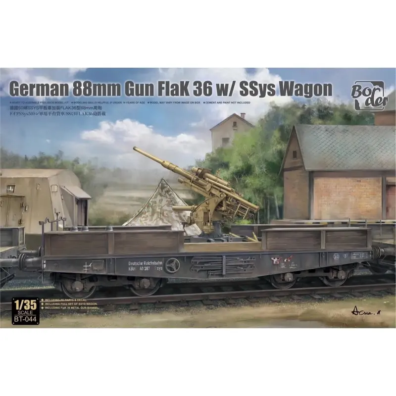 Border Model Bt044 1/35 88Mm Gun Flak 36 W/Ssys Wagon 1