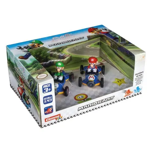 Carrera 13018 Mario Kart Twin Pack Mach 8 Mario & Luigi Pull & Speed Cars 1