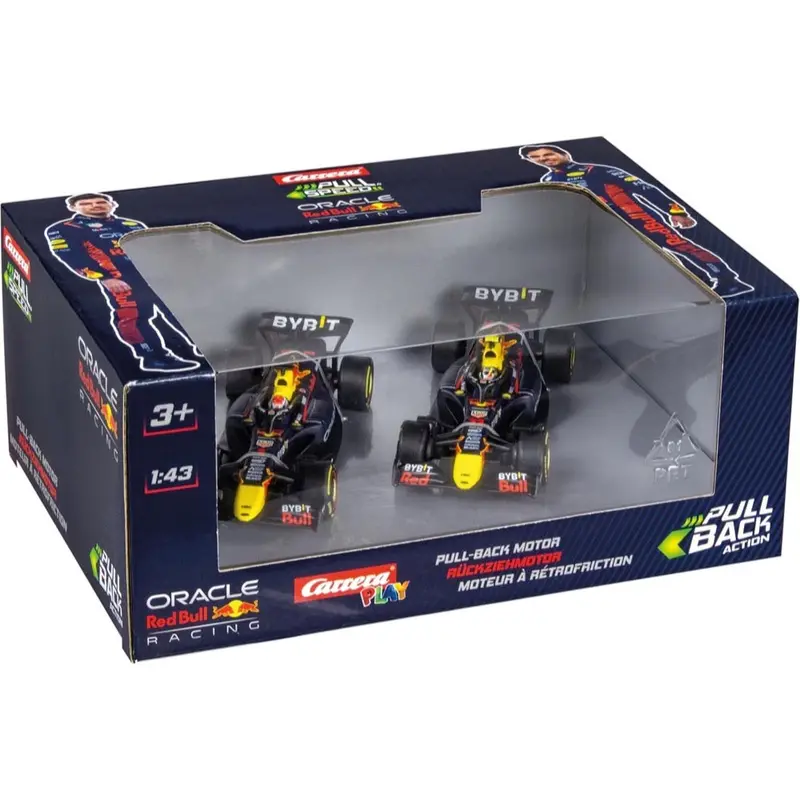 Carrera 13025 F-1 Red Bull Double Action Pull & Speed Cars 1
