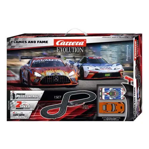 Carrera 25245 Evolution Flames And Fame Slot Car Set 1