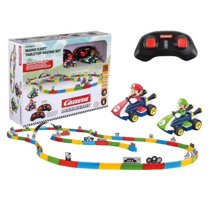 Carrera 430015 2.4Ghz Radio Controlled Mini Mario Kart Racing Set Mario & Luigi 1