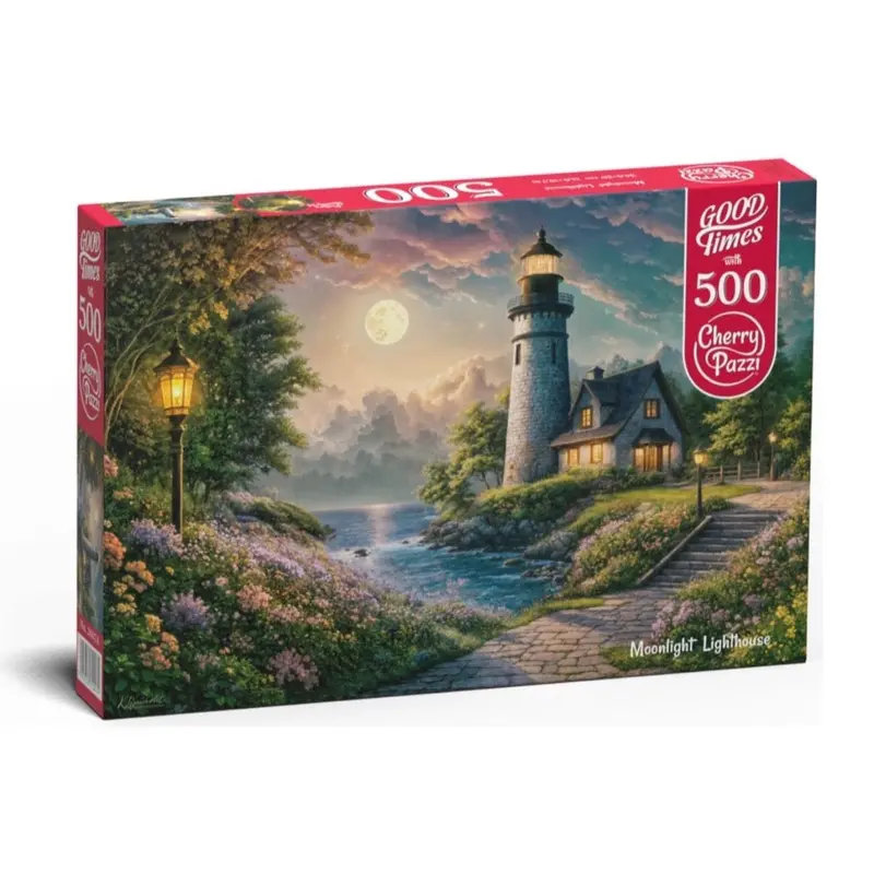 Cherry Pazzi 20074 Moonlight Lighthouse 500Pc Jigsaw Puzzle 1