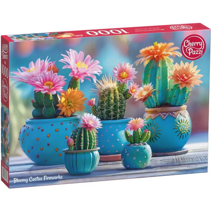 Cherry Pazzi 30868 Bloomy Cactus Fireworks 1000Pc Jigsaw Puzzle 1