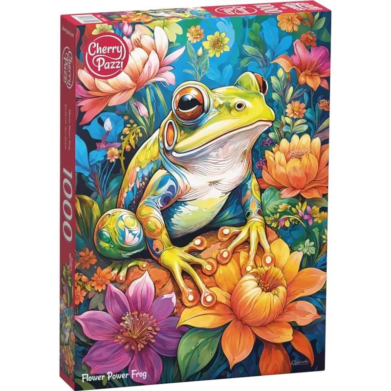 Cherry Pazzi 31100 Flower Power Frog 1000Pc Jigsaw Puzzle 1