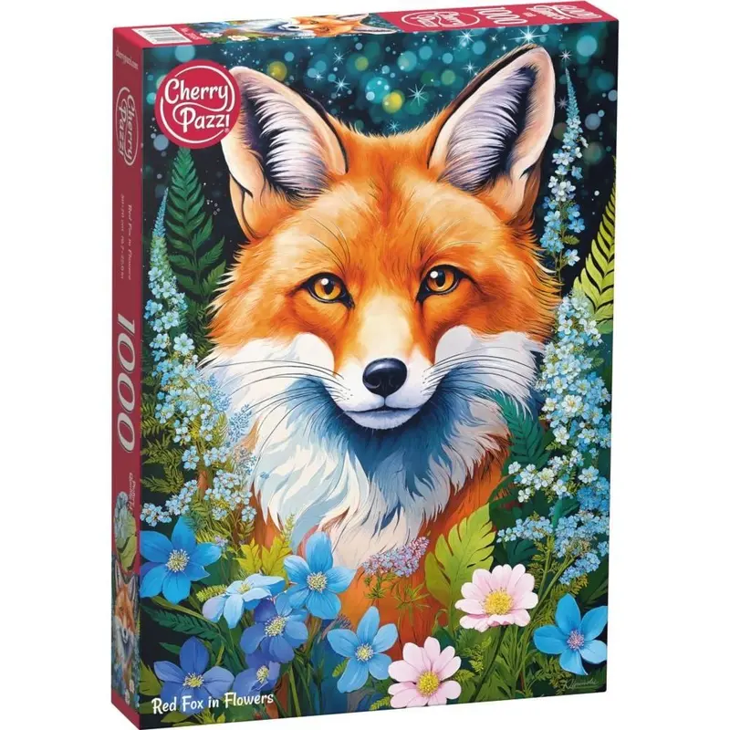 Cherry Pazzi 31148 Red Fox In Flowers 1000Pc Jigsaw Puzzle 1