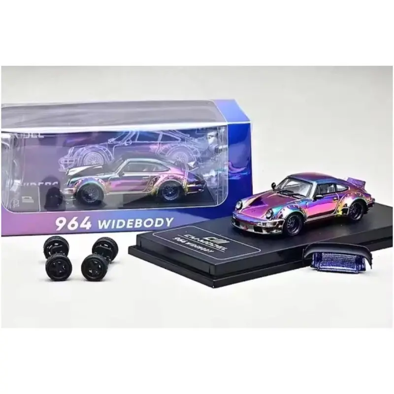 Cm Model 64-964-Chromecolour 1/64 Porsche Rwb964 Widebody Metallic Purple 1