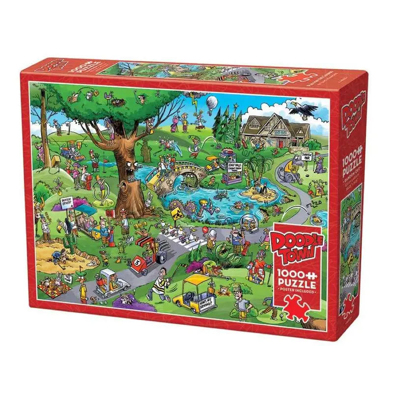 Cobble Hill 44502 Doodletown Par For Course 1000Pc Jigsaw Puzzle 1