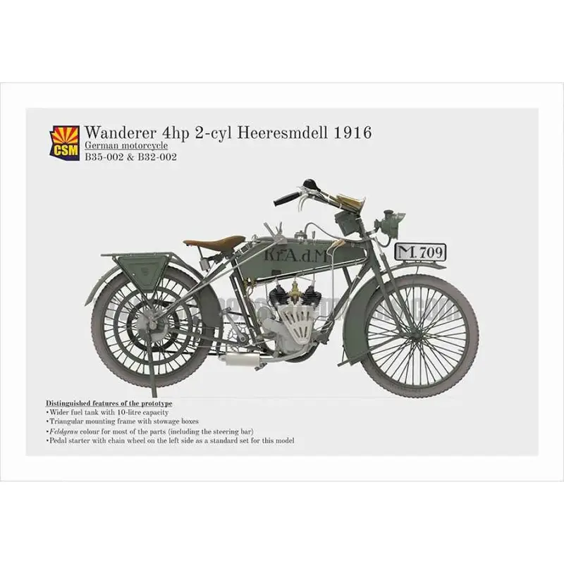 Copper State Models B35-002 1/35 Wanderer 4Ps 1916 Motorcycle 1